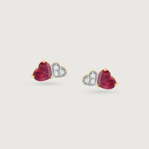 Scarlet Grace Ruby & Diamond Stud Earrings
