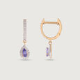 Vibrant Glam Gold & Diamond Hoop Earrings,,hi-res view 4