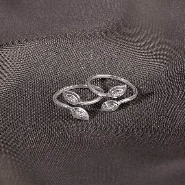 Delicate Duo Silver Toe Rings,,hi-res image number null