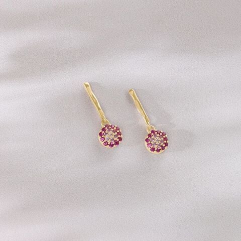 Berry Bling Zirconia Drop Earrings