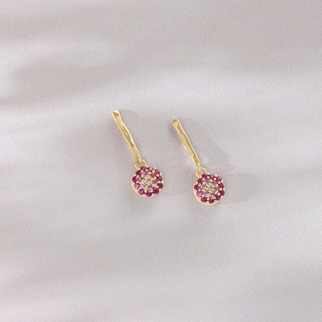 Berry Bling Zirconia Drop Earrings,,hi-res image number null