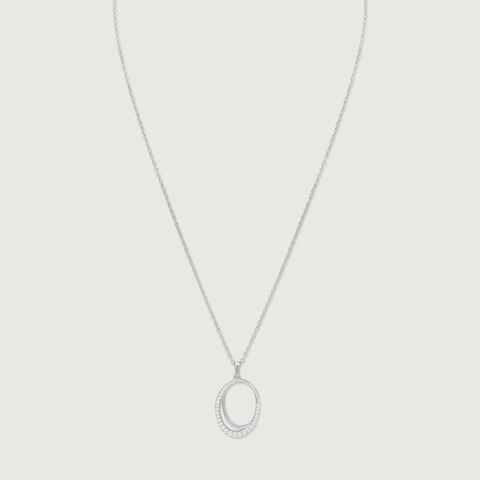 Classic Oval Silver Necklace