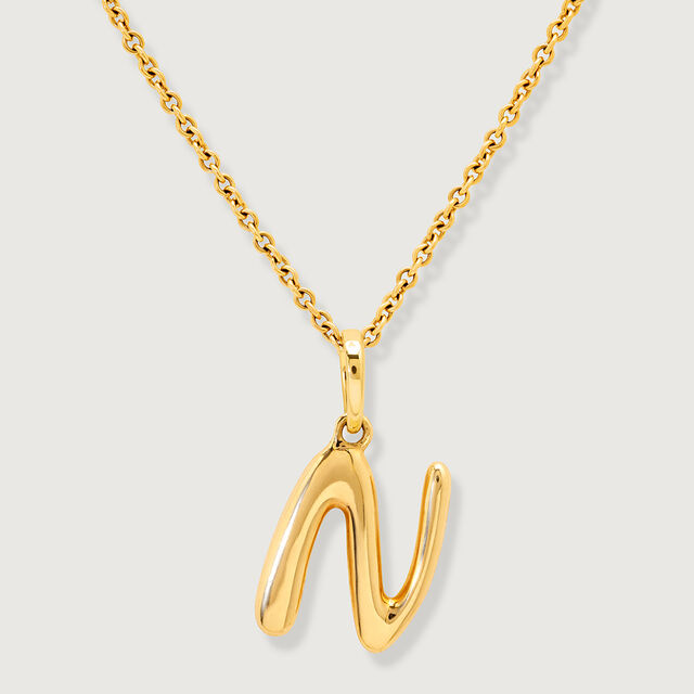 Letter Perfect 'N' Gold Pendant,,hi-res image number null