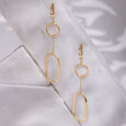 Geometric Cascade 18KT Gold Hoop Earrings,,hi-res view 1