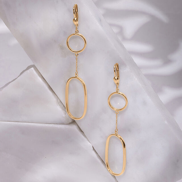 Geometric Cascade 18KT Gold Hoop Earrings,,hi-res image number null