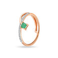 14KT Rose Gold Enchanted Dream Green Onyx Finger Ring,,hi-res view 3
