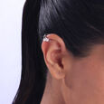 Duo Glow Silver Hoop Earrings,,hi-res view 2