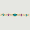 Rhythmic Linked Amethyst Emerald and Onyx Bracelet,,hi-res view 3