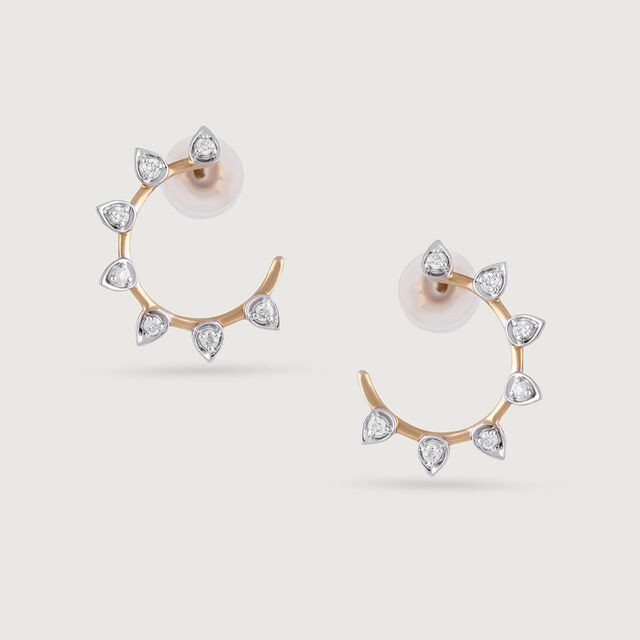 Dazzling Grace Gold & Diamond Hoop Earrings,,hi-res image number null