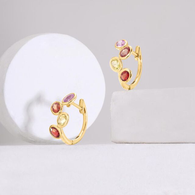 Vivid Charm Sapphire Hoop Earrings,,hi-res image number null