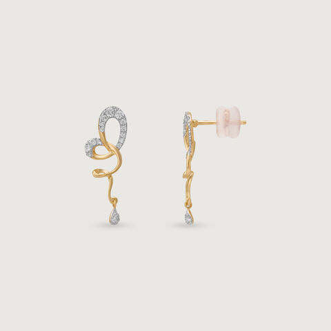 Spiral Buzz Cubic Zirconia Drop Earrings