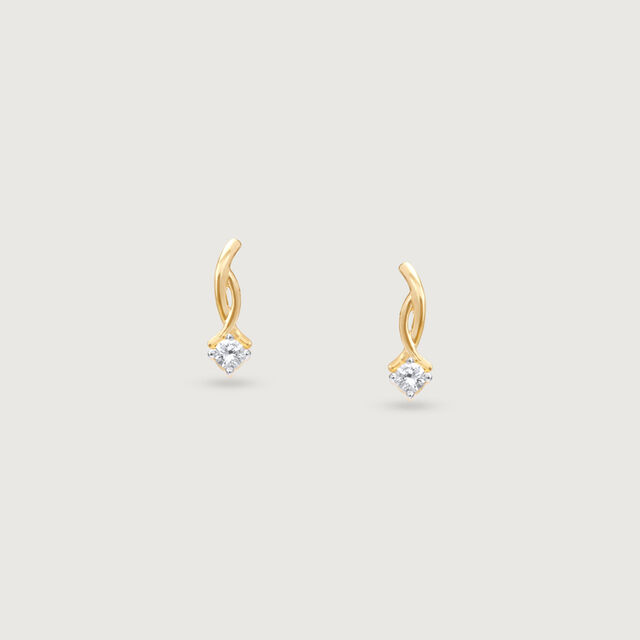 Twisty Gleam Diamond Earrings,,hi-res image number null