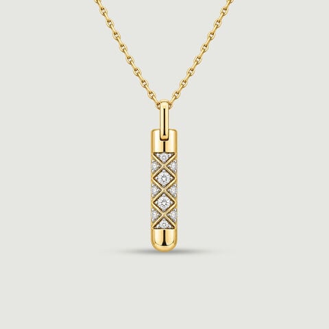 Intricate Crisscross Diamond Pendant