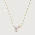 Dainty Drop 14 Kt Diamond & Pearl Necklace,,hi-res view 1