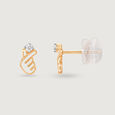 Korean Hearts 14KT Yellow Gold Stud Earrings,,hi-res view 3