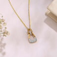 Studded Oval Gold & Diamond Pendant,,hi-res view 1