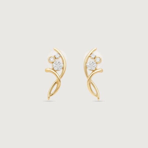 Flowing Grace Diamond Stud Earrings