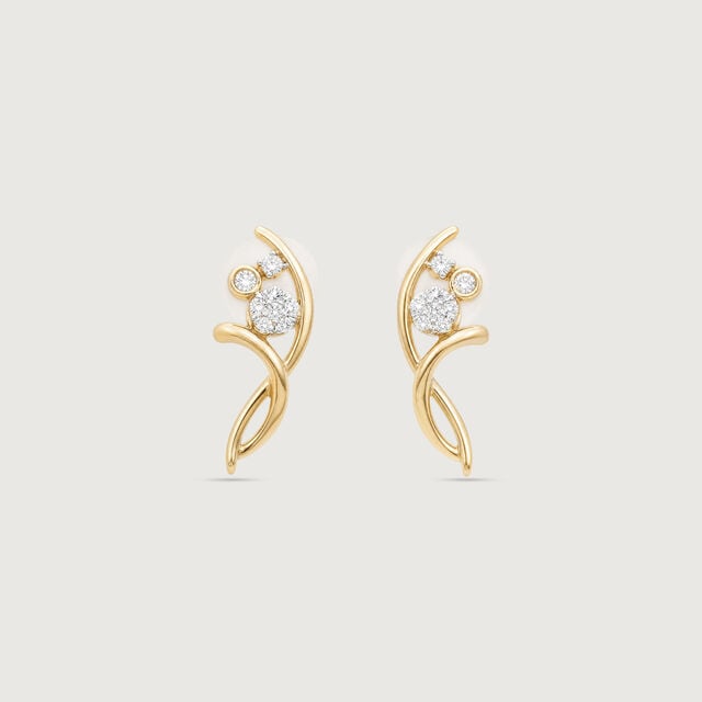 Flowing Grace Diamond Stud Earrings,,hi-res image number null