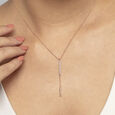 Elegant Drop Gold & Diamond Necklace,,hi-res view 2