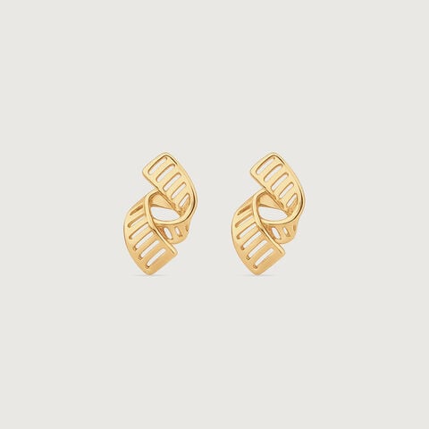 Twisted Rhythm Gold Stud Earrings