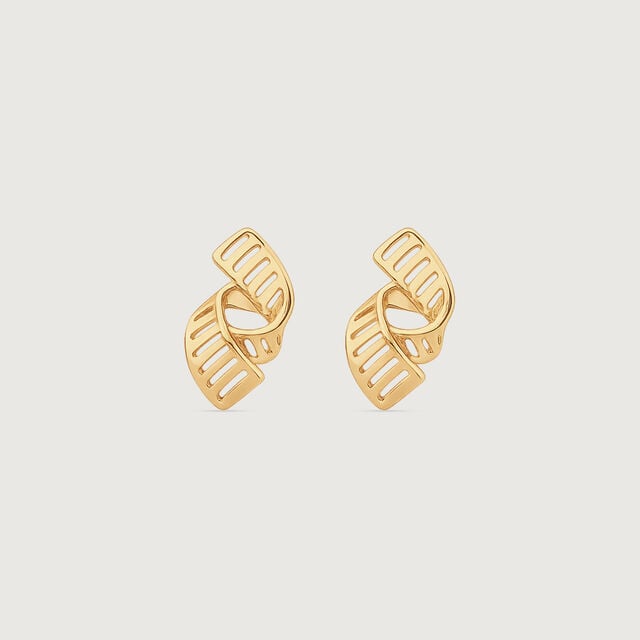Twisted Rhythm Gold Stud Earrings,,hi-res image number null