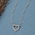 Heart Link Silver Necklace,,hi-res view 1