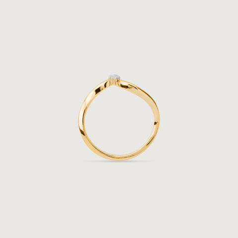 Modern Contour Diamond Ring