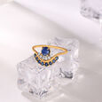 Bubbly Bliss 14KT Diamond & London Blue Topaz Finger Ring,,hi-res view 1