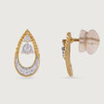 Teardrop Unity Gold & Diamond Stud Earrings,,hi-res view 3