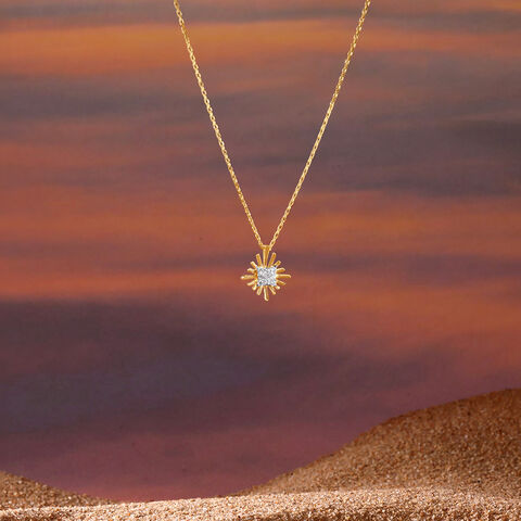 Petite Sunbeam Diamond Necklace