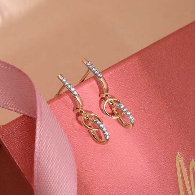 Looped Spark Diamond Drop Earrings,,hi-res image number null