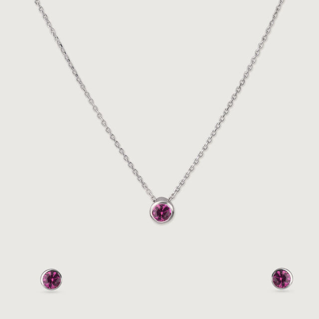 Fierce Flirty Silver Earrings and Necklace Set,,hi-res image number null