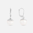 Effortless Pearl Silver Drop Earrings,,hi-res view 4