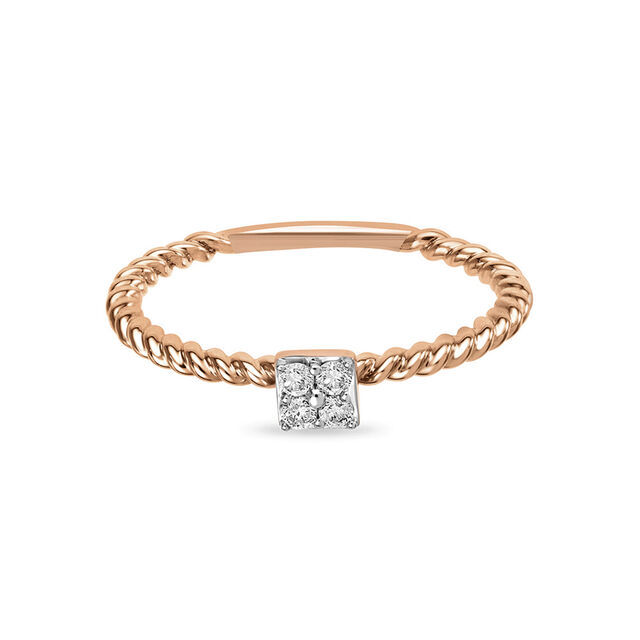 14KT Rose Gold Charming Diamond Ring,,hi-res view 2