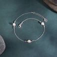 Pearl Kissed Silver Anklet,,hi-res view 1