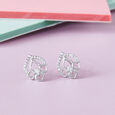 Romantic Baroque Silver Stud Earrings,,hi-res view 1