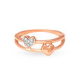 14KT Rose Gold Diamond Finger Ring,,hi-res view 2