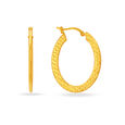 22 KT Yellow Gold Stylish Classy Hoop Earrings,,hi-res view 2