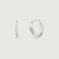 Sculpted Loop Silver Hoop Earrings,,hi-res view 4