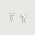 Minimal Spark Silver Stud Earrings,,hi-res view 3