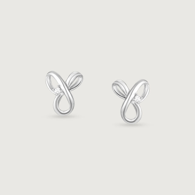 Minimal Spark Silver Stud Earrings,,hi-res image number null