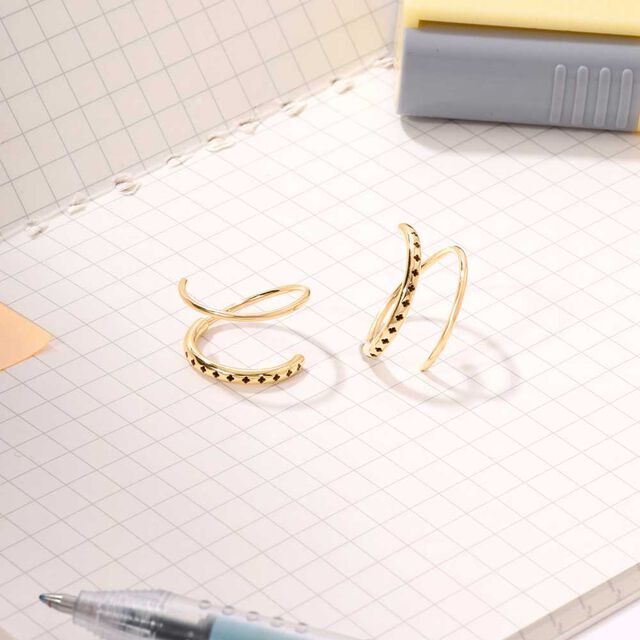Galactic Spin Gold Hoop Earrings,,hi-res image number null