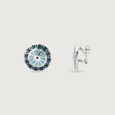 Midnight Mosaic Silver Stud Earrings,,hi-res view 4
