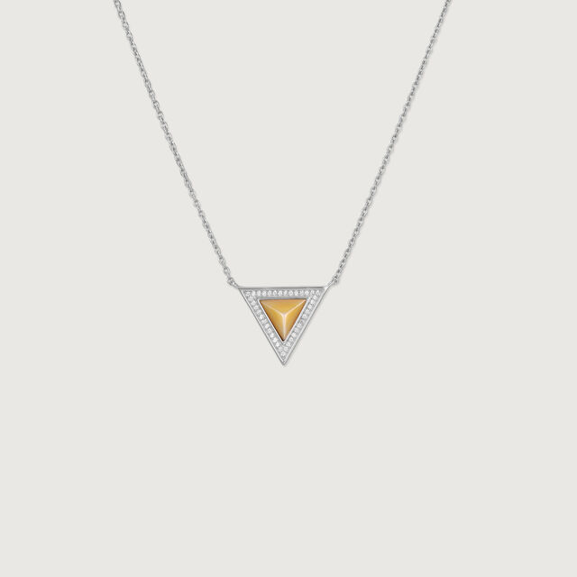 Sunny Geometric Mother of Pearl Silver Necklace,,hi-res image number null