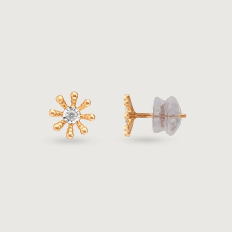 Spring Daisy Diamond Stud Earrings
