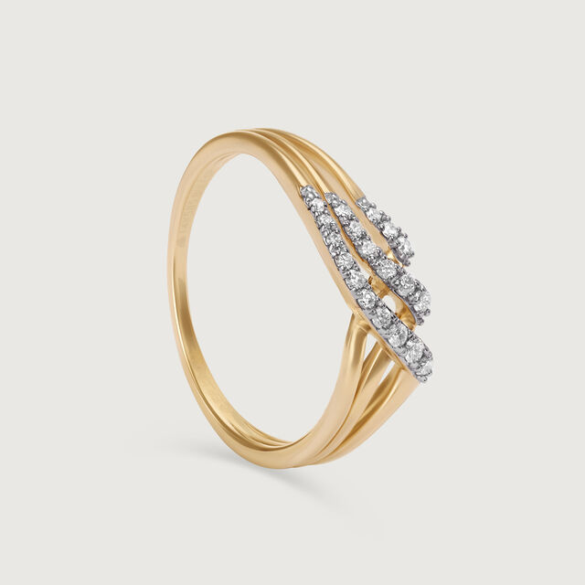Draped Radiance 14 Kt Gold & Diamond Ring,,hi-res image number null