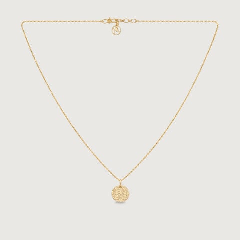 Textured Gold Coin Necklace
