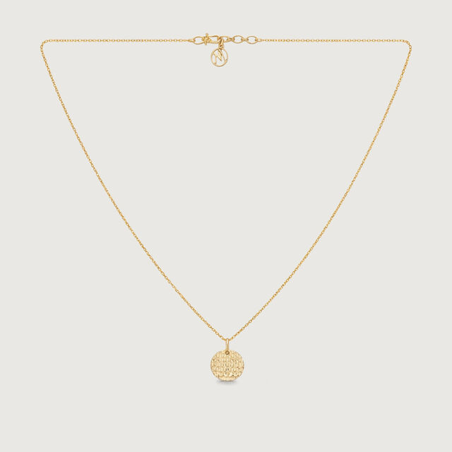 Textured Gold Coin Necklace,,hi-res image number null
