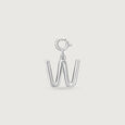 Graceful Initial W Silver Charm,,hi-res view 3