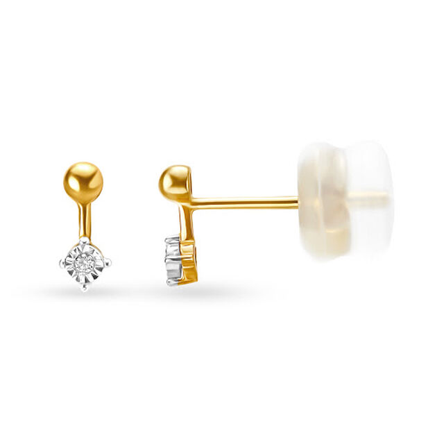 Petite Contemporary Diamond Stud Earrings,,hi-res view 2